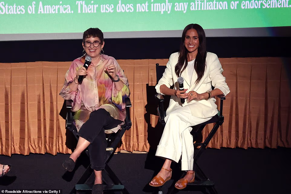 Meghan Markle shared Prince Harry's advice for dealing with 'hard days' at a screening for her documentary about Girl Scouts as she gushed about the royal's experience as a 'helicopter pilot for the British Army'. The Duchess of Sussex, 44, is one of the executive producers of Cookie Queens that explores the American tradition of Girl Scouts selling biscuits to raise money. On Tuesday, Meghan sat down with the movie's director, Alysa Nahamias and journalist Jessica Radloff for a Q&A after a special screening in Los Angeles. During the discussion, Meghan, a former Girl Scout herself, said she reminds herself that 'the sun is always shining' above a storm when asked how she copes with setbacks, adding Harry taught her to 'zoom out' after '10 years as a helicopter pilot' in the army.