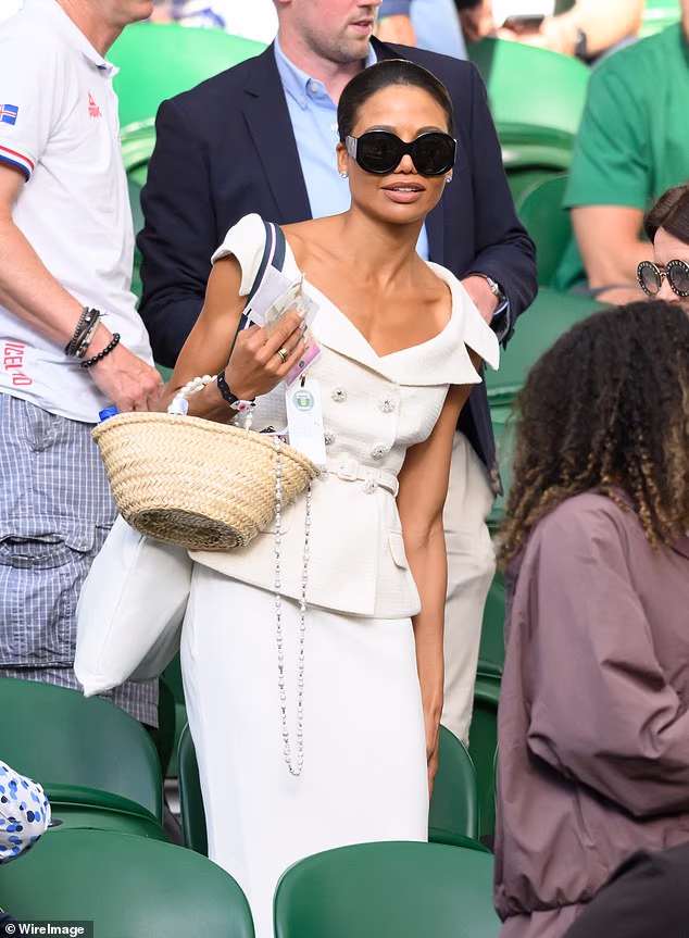 The Duchess of Sussex's so-called rival, Emma Thynn, Marchioness of Bath, spoke of Serena William's 'brilliance' as she took to Wimbledon to support the tennis star