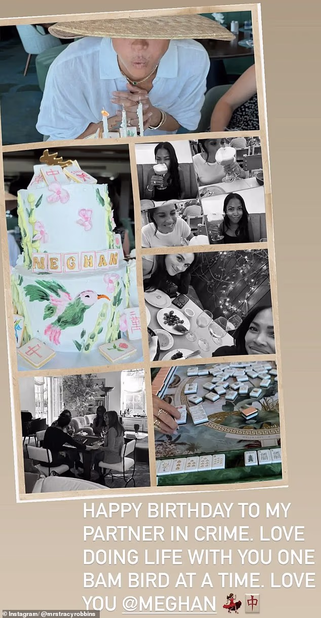 Tracy Robbins shared a selection of pictures from the special occasion, including Meghan's cake