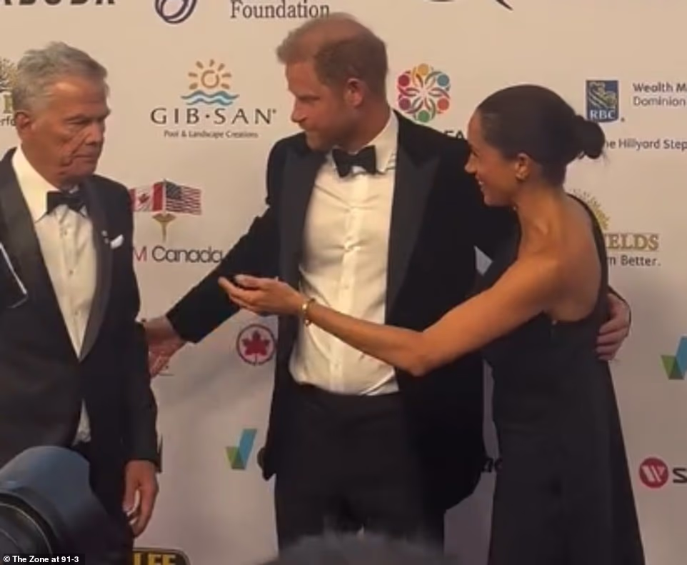 Now, Foster has hit back - explaining that he had already greeted Harry and Meghan ten minutes earlier at the David Foster Foundation event in Victoria, British Columbia. Foster, 76, told Sussex-friendly US publication People in a statement: 'As the host of the David Foster and Friends foundation event, I had already greeted our friends, the Duke and Duchess, at the entrance ten minutes before the red carpet encounter. 'They both, graciously and selflessly, gave their time and went beyond to engage with everyone. Harry and Meghan are dear friends of mine. Anyone watching can see there was no awkward moment and certainly no snub.'