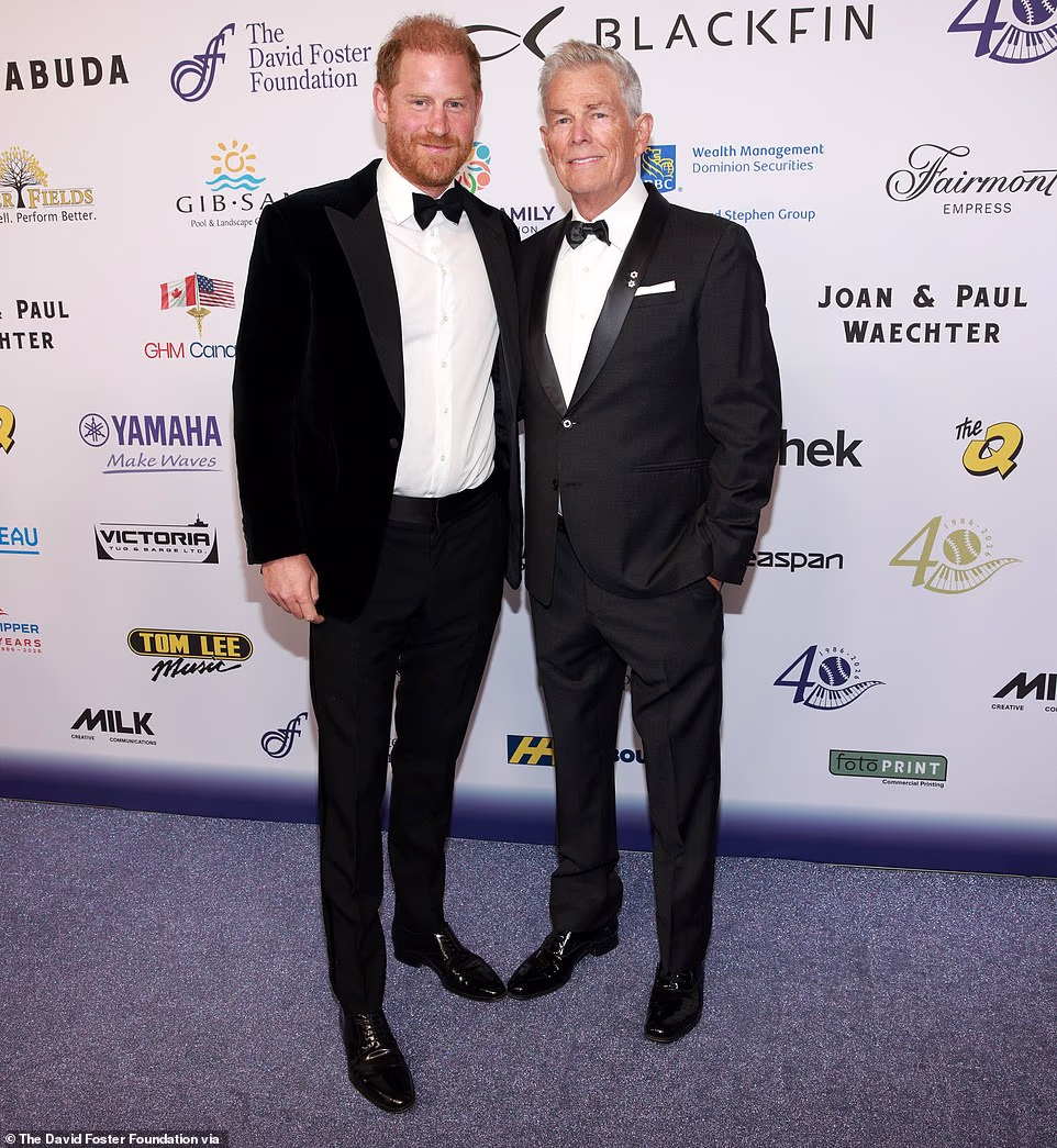 The event, which was also attended by Maroon 5 singer Adam Levine, raised $14.5million (£7.71million) for the charity. Harry and Meghan have long been friends with Foster and McPhee, and were once pictured on a double date together. In 2019, Foster arranged for the Duke and Duchess to stay at a close friend's mansion on Vancouver Island. He told the Mail at the time: 'I felt honoured that I was able to help Meghan there because I'm a Canadian, and we're a Commonwealth country - we're the Crown's. 'It's important to us, so I grew up with that kind of sentiment. I was really happy to be able to help them to find a respite just to take a little time off.'