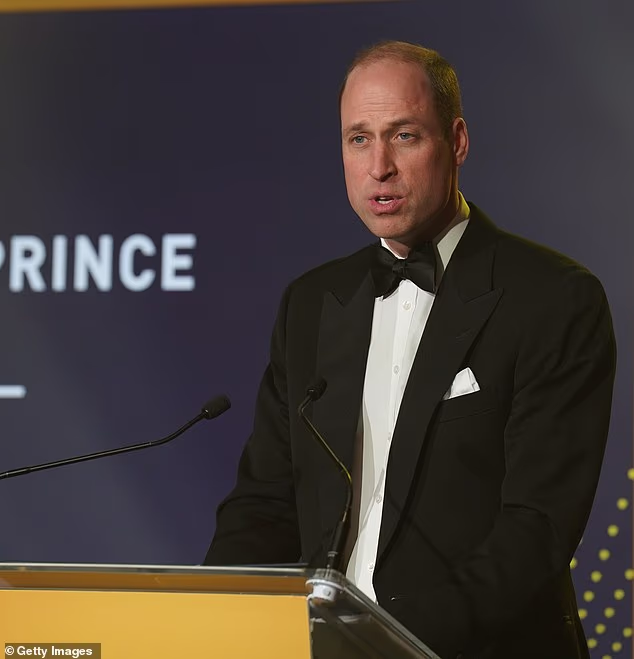 Prince William is pictured at The Diana Legacy Awards in London in 2024