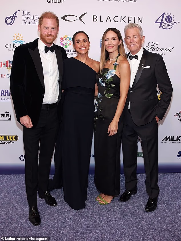 Meghan Markle suffered what looked like an awkward exchange with Prince Harry's pal David Foster at the music mogul's starry charity event in Canada last Friday