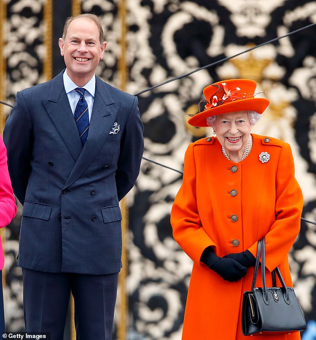 For Edward's birth, the Queen broke royal tradition by having Prince Philip join her in the delivery room, as written in his birth announcement 'His Royal Highness the Duke of Edinburgh was present'. Pictured: The late Queen and her youngest son Prince Edward at the Commonwealth Games in 2022