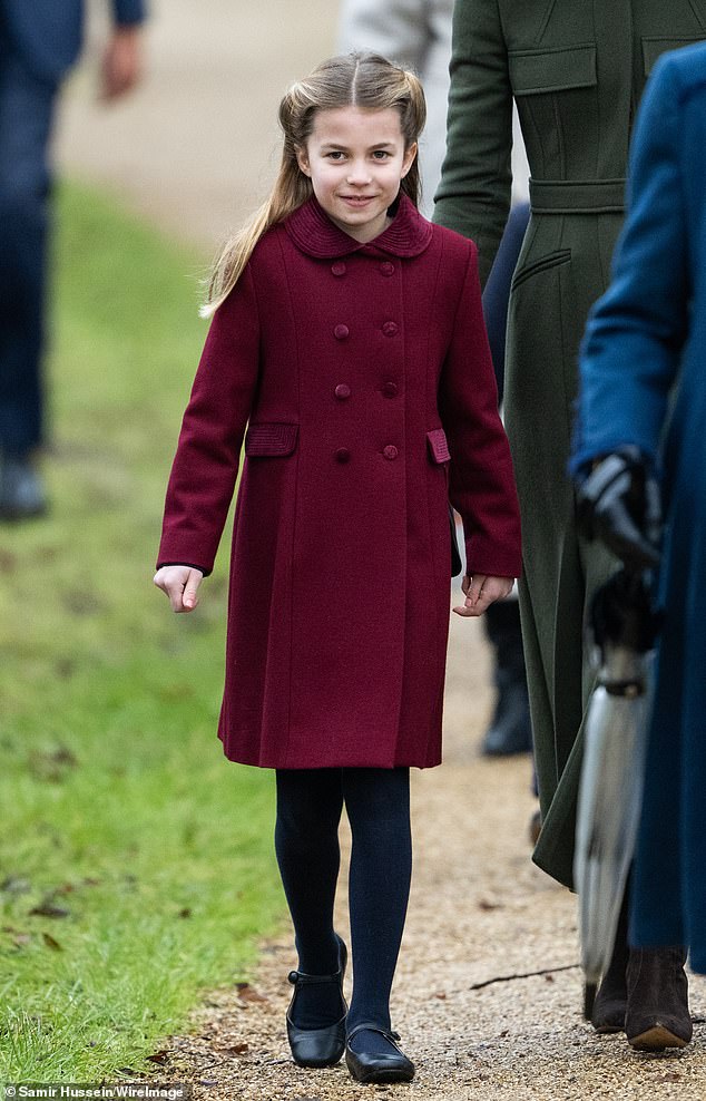 Princess Charlotte's birth was shared on Twitter on 2 May 2015, later followed up with the traditional easel announcement. Pictured: Princess Charlotte attending a Christmas Day service at Sandringham Church