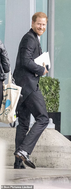 Prince Harry at Heathrow Airport yesterday