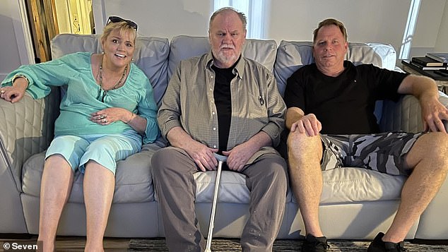 Meghan Markle's father Thomas Snr (middle with son Tom Jr,right, and daughter Samantha, left), who stayed up all night to watch the ceremony on TV at his home in Rosarito, Mexico, told the Mail on Sunday he believed ‘it was for the best’ that the Duchess stayed at home