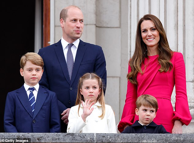 Prince William, 40 - who is next in line to the throne - will be there with his wife, Kate Middleton, 41, and their three kids, George, nine, Charlotte, eight, and Louis, five