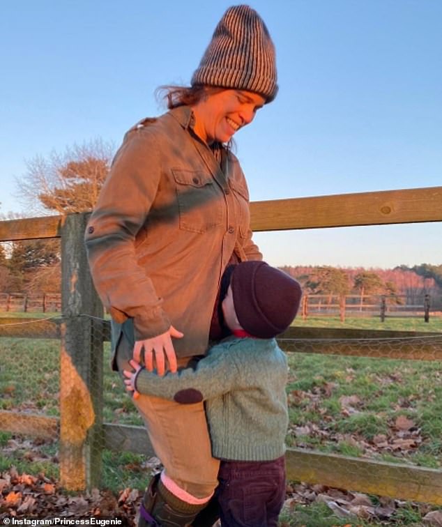 On 24 January 2023 Princess Eugenie and Jack Brooksbank announced that they are pregnant with their second child, which will become the 13th in line to the British throne once born (pictured, with her son August)