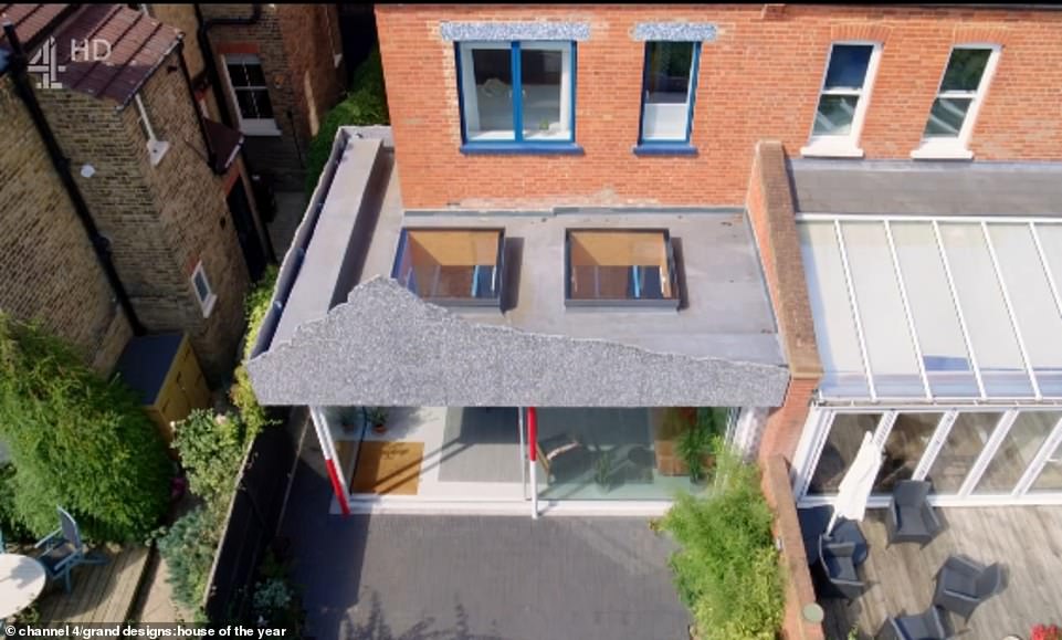 Matt wanted his family's home to express all the things they were interested in, and was inspired to build the faux metal mountain on the back of the extension by a Disneyland ride