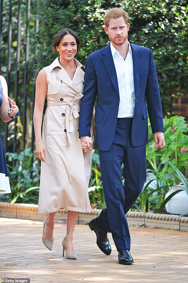 Prince Harry¿s advisers were said to be working on a ¿bespoke¿ role for the couple, probably in Africa (picture is Meghan and Harry in Johannesburg in 2019)