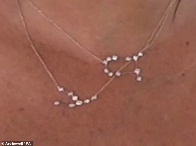 The Duchess of Sussex wore the dainty silver necklaces resembling the astrological signs of Taurus Archie, who was born in May 2018 and Lilibet, who is a Gemini having been born in June this year