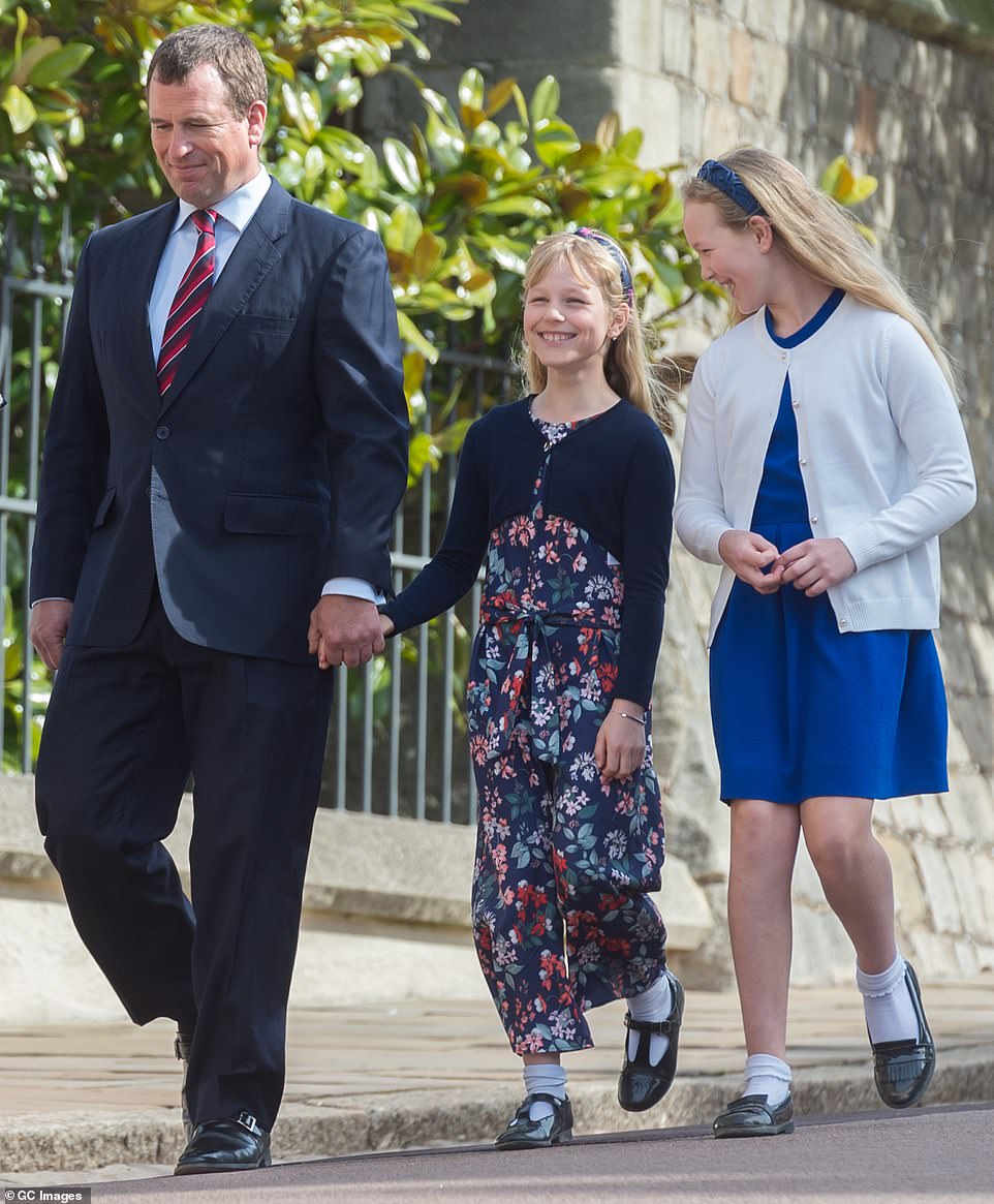 Savannah Phillips (left): Eleven-year-old Savannah Phillips, who was born in 2010, was the Queen and Philip's eldest great-grandchild. She is the daughter of the Princess Royal's son, Peter Phillips, and his ex-wife Autumn. The couple announced they were divorcing in 2020, but share custody and co-parent their children. At Eugenie's wedding in 2018, bridesmaid Savannah had pageboy Prince George trying to stifle laughter when she entertained him by pretending to play the trumpet in St George's Chapel. She was once seen pushing George - her second cousin - down a grassy bank at a polo match, and also putting her hand over his mouth as the National anthem was played while they were on the Buckingham Palace balcony for Trooping The Color. Isla Phillips (right): Savannah's younger sister, Isla, was born in the Queen's Diamond Jubilee year of 2012. Her middle name is Elizabeth in honor of the monarch. The Phillips sisters are not entitled to a royal title. They are usually kept out of the limelight but sometimes join other members of the family on the Buckingham Palace balcony for major events. They are mostly spotted enjoying themselves as they play together at horse trials.