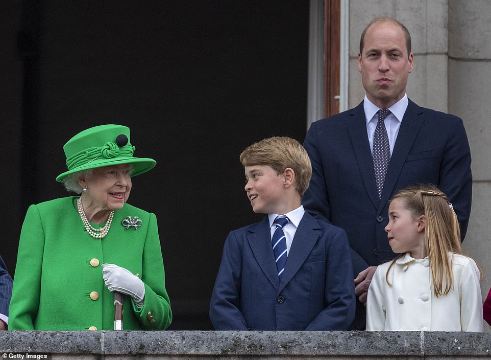 The prince is known to be a fan of helicopters, and all things police-related. Football-mad George is also a passionate Aston Villa fan, just like his father. George is seen as shyer than his younger sister, Princess Charlotte, occasionally appearing a little reluctant in front of the cameras. Third-in-line George and his siblings call the Queen 'Gan Gan'. And he has been photographed on multiple occasions alongside the Queen for portraits of the heirs, most recently in December 2020. Both Prince George and Princess Charlotte took part in their first royal engagements in June 2022, when they joined their parents to visit Cardiff as part of the Queen's Jubilee. During the Queen's Platinum Jubilee, the little royal was pictured sharing a few words with his great-grandmother while standing on the balcony together (pictured).