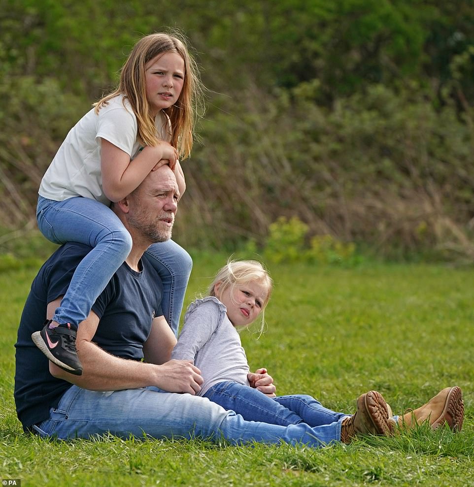 MIA, LENA AND LUCAS TINDALL: Zara and Mike Tindall gave birth to their first child, Mia Grace (left), on January 17, 2014. The Tindalls welcomed a second daughter, Lena (right), in 2018, after suffering two miscarriages. Zara delivered an 8lb 4oz son Lucas on March 21, 2021, with the baby arriving on the bathroom floor in a surprise home birth. Buckingham Palace said the Queen and the duke were 'delighted' at the news of their 10th great-grandchild. Lucas has the middle name Philip in honor of both the duke and Mike Tindall's father.