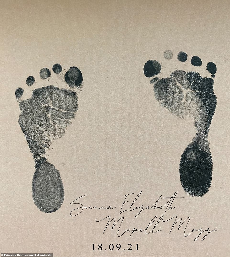 SIENNA MAPELLI MOZZI: Beatrice, the oldest daughterof Prince Andrew and Sarah Ferguson, gave birth to a baby girl weighing 6lbs, 2oz at 11:42 p.m. on September 18, 2021, at the Chelsea and Westminster Hospital in London. Beatrice and husband Edo, who married in July 2020, later revealed their daughter's name is Sienna Elizabeth, after her great-grandmother. Her Majesty was said to be 'delighted with the news', the palace announced in a statement. Although her mother is a princess, Sienna, who was the Queen's 12th great-grandchild, will not have a royal title. Only grandchildren of the monarch through the male line are automatically entitled to the styling of HRH. This means she will be plain Miss Mapelli Mozzi. Princess Beatrice and Mr Mapelli Mozzi have never shown their daughter's face in public.