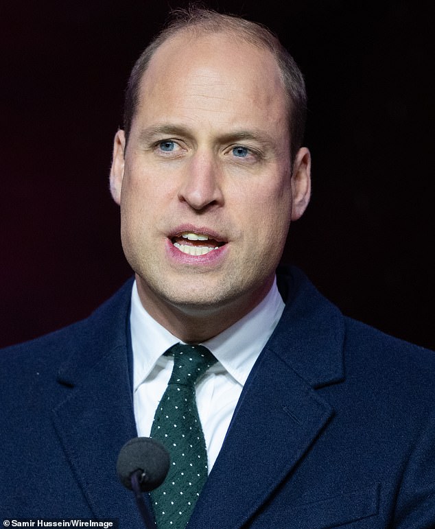 The Prince, who has been BAFTA's patron for over a decade, also gave a speech, where he revealed, 'I felt quite underdressed when stood in front of those Killing Eve costumes.' Pictured: The Prince making his speech in 2022