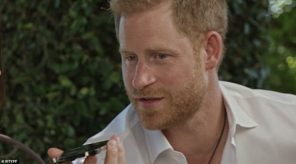 Harry, 38, also referenced the couple's children Archie, four, and Lilibet, two, saying: 'Thank you for doing everything that you do. Our kids especially are incredibly grateful.'