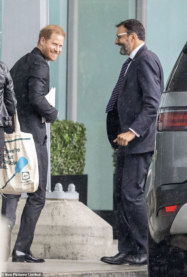 Prince Harry pictured leaving the UK after the Coronation ceremony on May 6