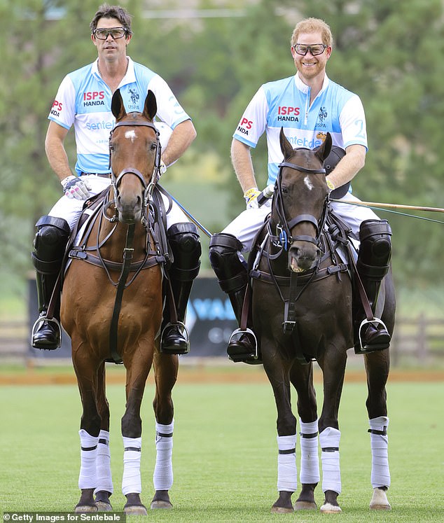 Harry arrived in Japan today with Argentinian polo player Nacho Figueras. They are pictured together at the Sentebale Polo Cup 2022 on August 25 last year in Aspen, Colorado