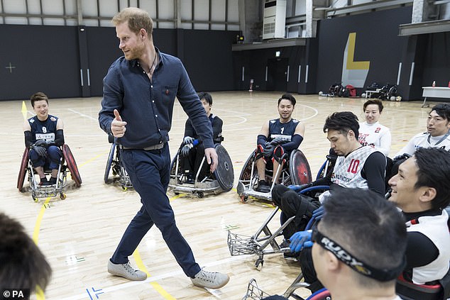 During the trip to Japan in November 2019, Harry also spoke with wheelchair rugby athletes