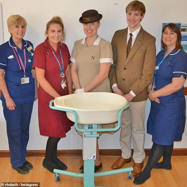 Norland College wants to encourage more men, LGBTQ and non-binary students to enrol. Pictured is Harry Pratt (second from right) one of the college's first male graduates