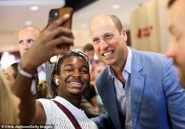 The Prince of Wales meets members of the public at Pret A Manger in Bournemouth on Thursday