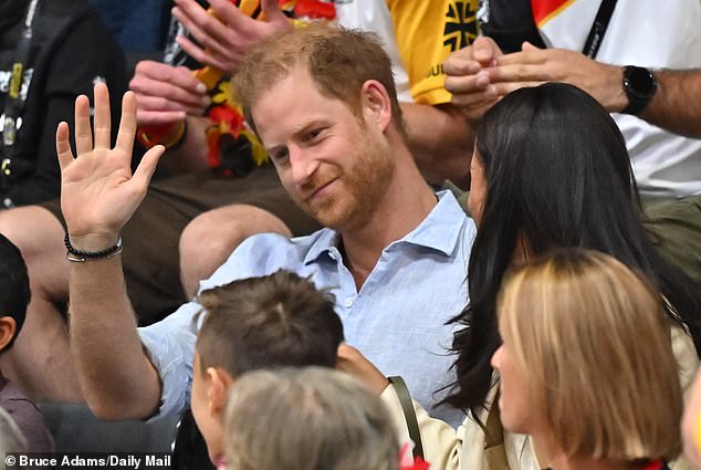 Prince Harry and Meghan watch sitting volleyball at the Invictus Games in Dusseldorf today