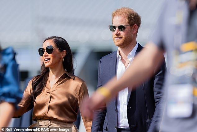 Meghan and Harry arrive at the Merkur Spiel Arena in Dusseldorf today