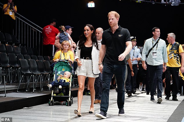 The Duke and Duchess of Sussex arrive at the Merkur Spiel-Arena in Dusseldorf this morning