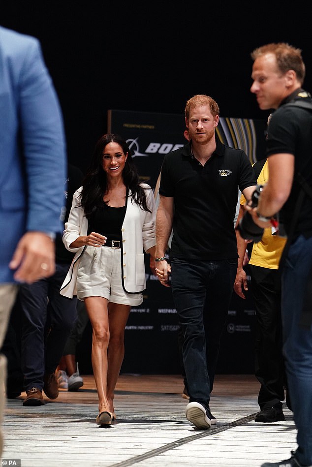 The Duke and Duchess of Sussex arrive at the Merkur Spiel-Arena in Dusseldorf this morning