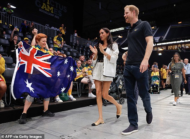 The Duke and Duchess of Sussex arrive at the Merkur Spiel-Arena in Dusseldorf this morning