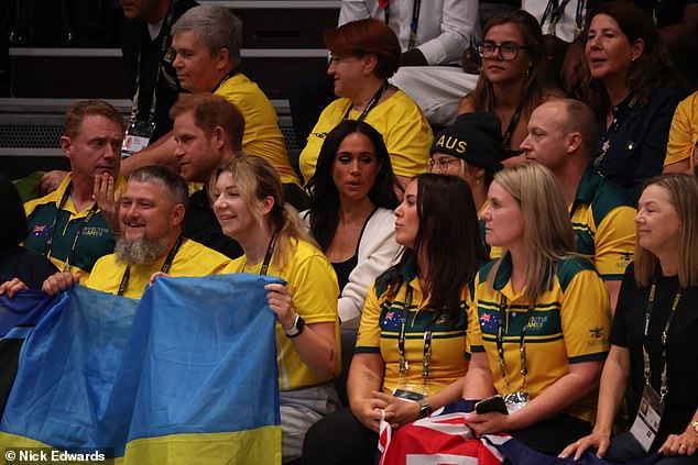 Prince Harry and Meghan Markle watch the wheelchair basketball in Dusseldorf today