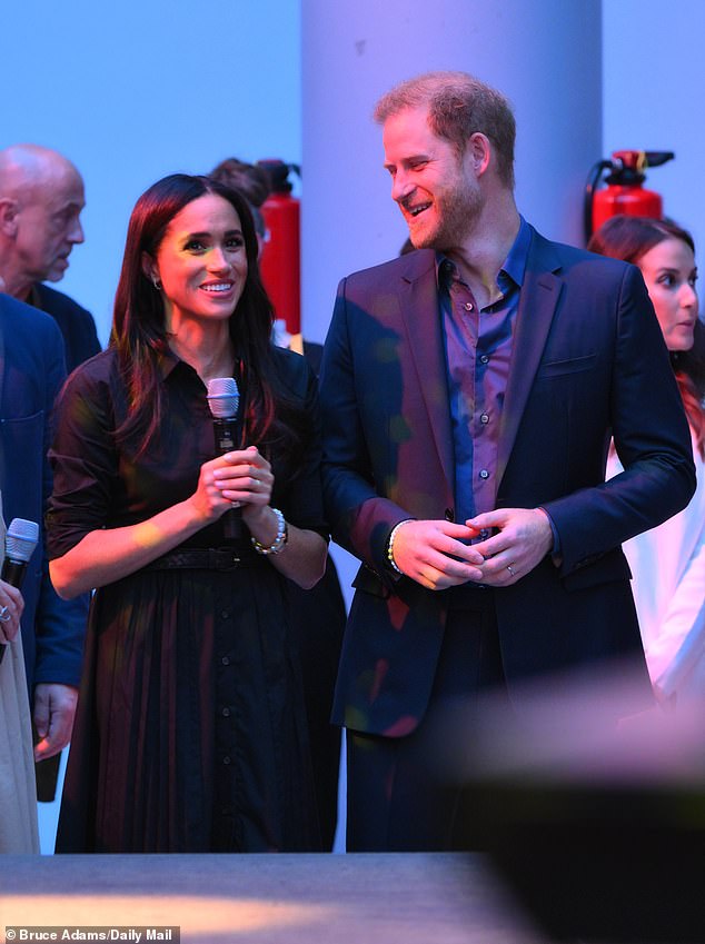 It's the first time that Harry and Meghan have been seen together at the games