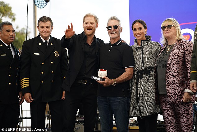 Prince Harry, Duke of Sussex, at a benefit concert for Santa Barbara first responders on Kevin Costner's estate in Montecito, USA