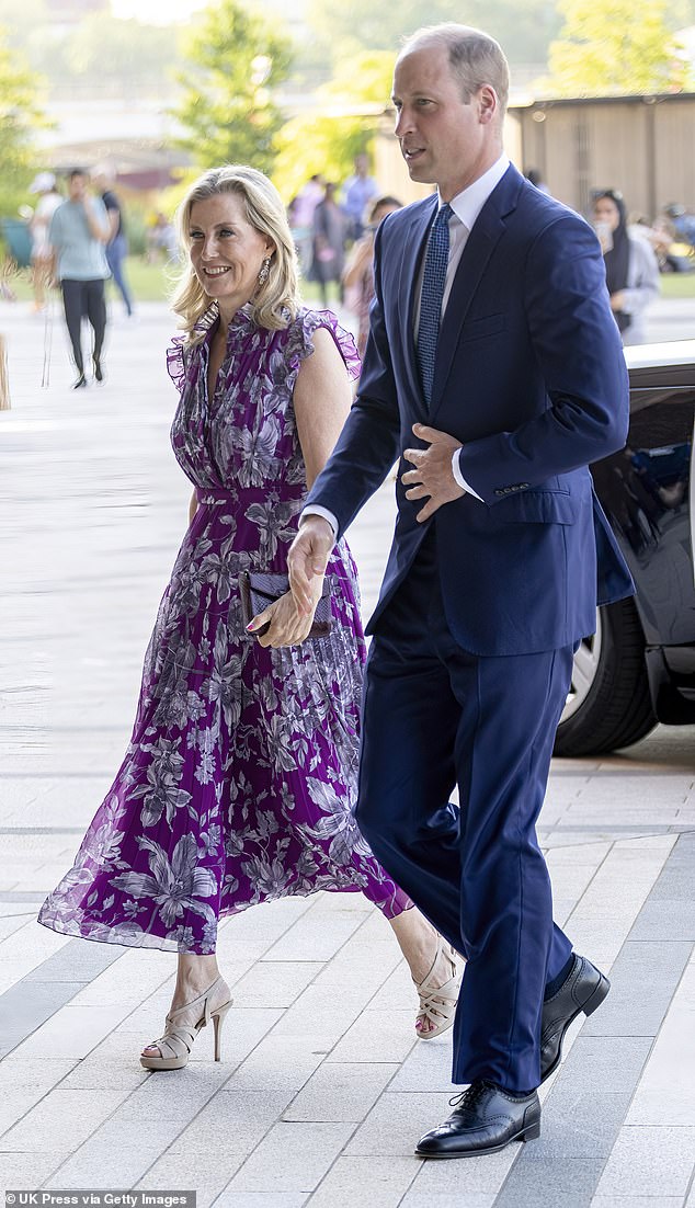 The Duchess of Edinburgh is a 'brilliant bridge' between royal generations and has formed a close bond with the Prince and Princess of Wales, a royal expert has claimed (pictured: Sophie and William in Battersea)