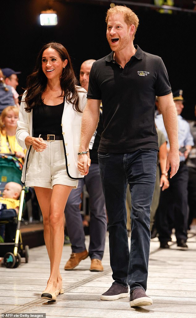 The Duke and Duchess of Sussex arrive at the Merkur Spiel-Arena in Dusseldorf this morning