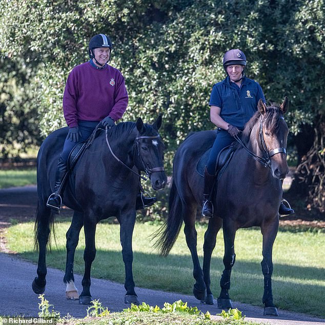 The Duke of York, 63, was only accompanied by a groom for his typical Saturday morning outing, which his brother Prince Edward sometimes joins