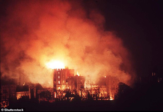 A fire broke out in Windsor Castle on November 20 1992. It destroyed more than 100 rooms, including nine state rooms