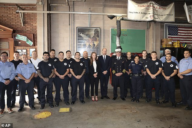 Afterwards, he posed for pictures with the station's crew and fire department chief John Hodgens