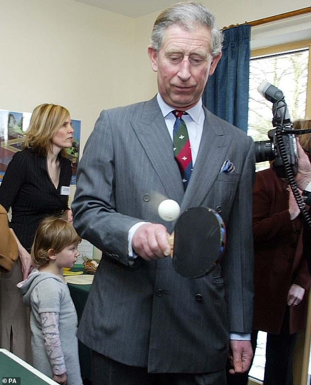 The then Prince of Wales played table tennis like a true sportsman at the Melmerby Village Hall in Cumbria back in 2004