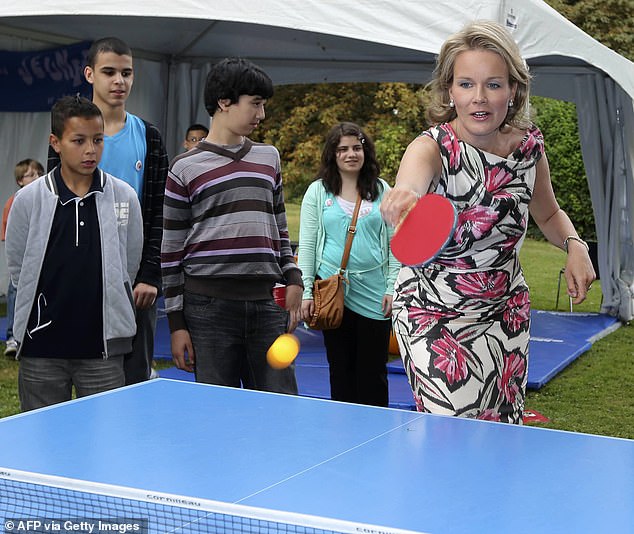 Queen Mathilde of Belgium in Laken-Laeken, Brussels