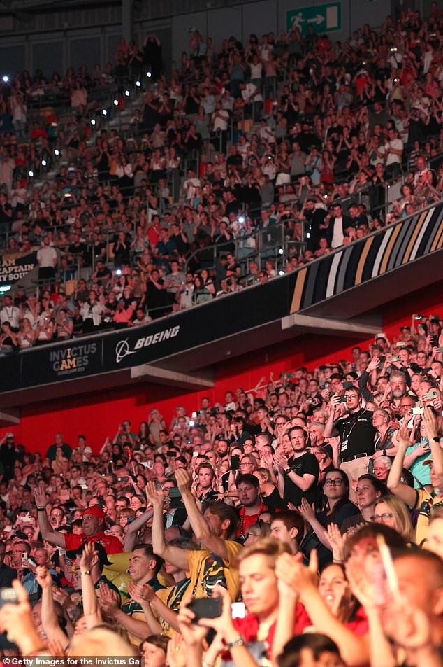 The Merkur Spiel-Arena was packed out with spectators for the Invictus Games closing ceremony in Dusseldorf, Germany on Saturday