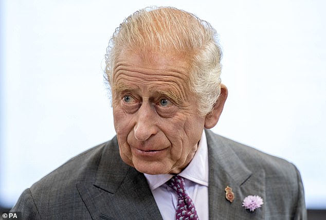 King Charles III during a visit to officially open the MacRobert Farming and Rural Skills Centre at Dumfries House in