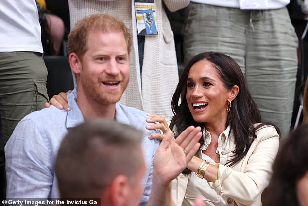 The Duke of Sussex as fans sing "Happy Birthday" to him at the Merkur Spiel-Arena today