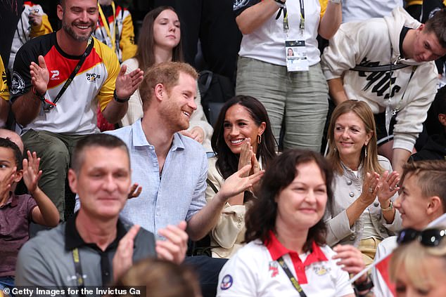 Prince Harry and Meghan watch sitting volleyball at the Invictus Games in Dusseldorf today