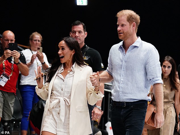 The Duke and Duchess arrive to watch sitting volleyball at the Merkur Spiel-Arena today