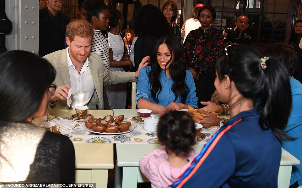 Prince Harry and the Duchess of Sussex visit the District Six Homecoming Centre in Cape Town on September 23, 2019