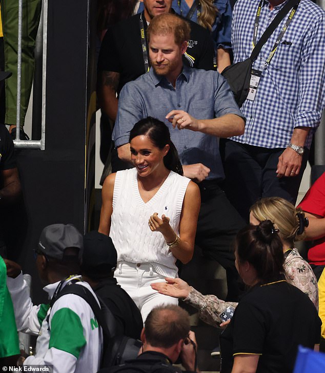 Harry was so happy to be at yesterday's festivities that he even performed a dance from the stands