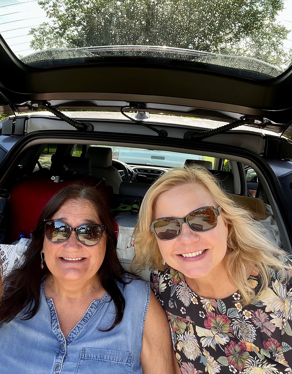 'Funnily enough, the lady happened to be British and she explained to Harry that she and her husband had moved to Jackson Hole two years earlier and loved it. They told Harry he should think about moving there.' Pictured: Sisters Susan Mills Echols (left) and Deborah Mills Walls (right).